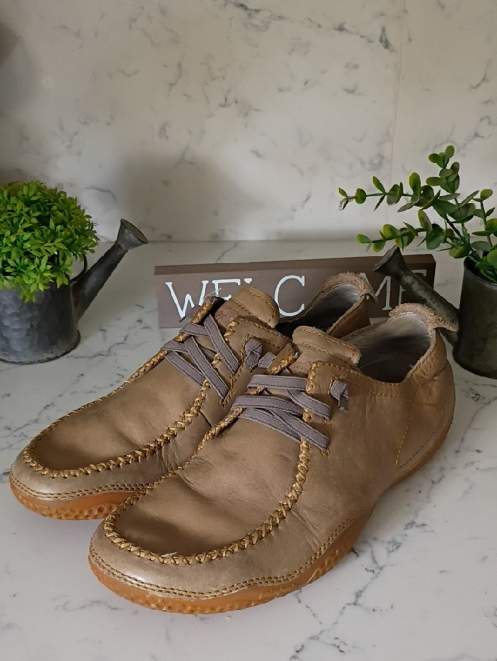 PATAGONIA Casual Men's Tan Leather Lace-Up Shoes